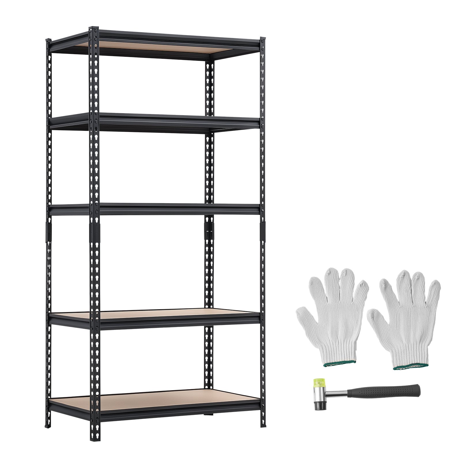 VEVOR zwaar uitgevoerde opbergkast 923x459x1813mm, draagvermogen 907,2kg, stalen frame, 5 verstelbare MDF-planken, modulaire opbergkast te gebruiken als werkbank, flexibele metalen opbergkast voor kelder, garage, werkplaats