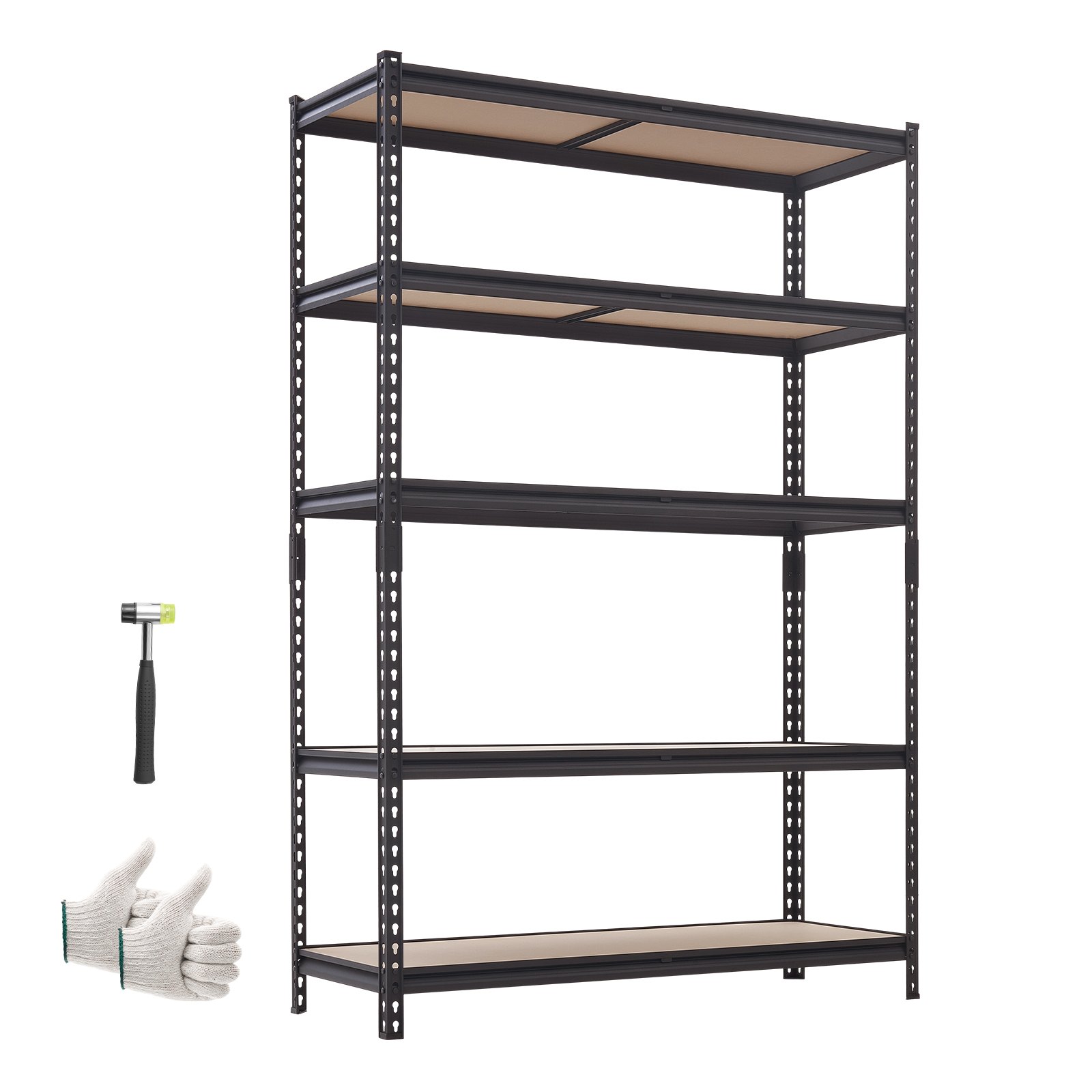 VEVOR zwaar uitgevoerde opbergkast, opbergrek met 5 planken, 1228x459x1813 mm, 907,2 kg, stalen frame, modulair en verstelbaar ontwerp voor doe-het-zelfprojecten, werkbankfunctie, flexibele opbergkast voor kelder, garage en werkplaats