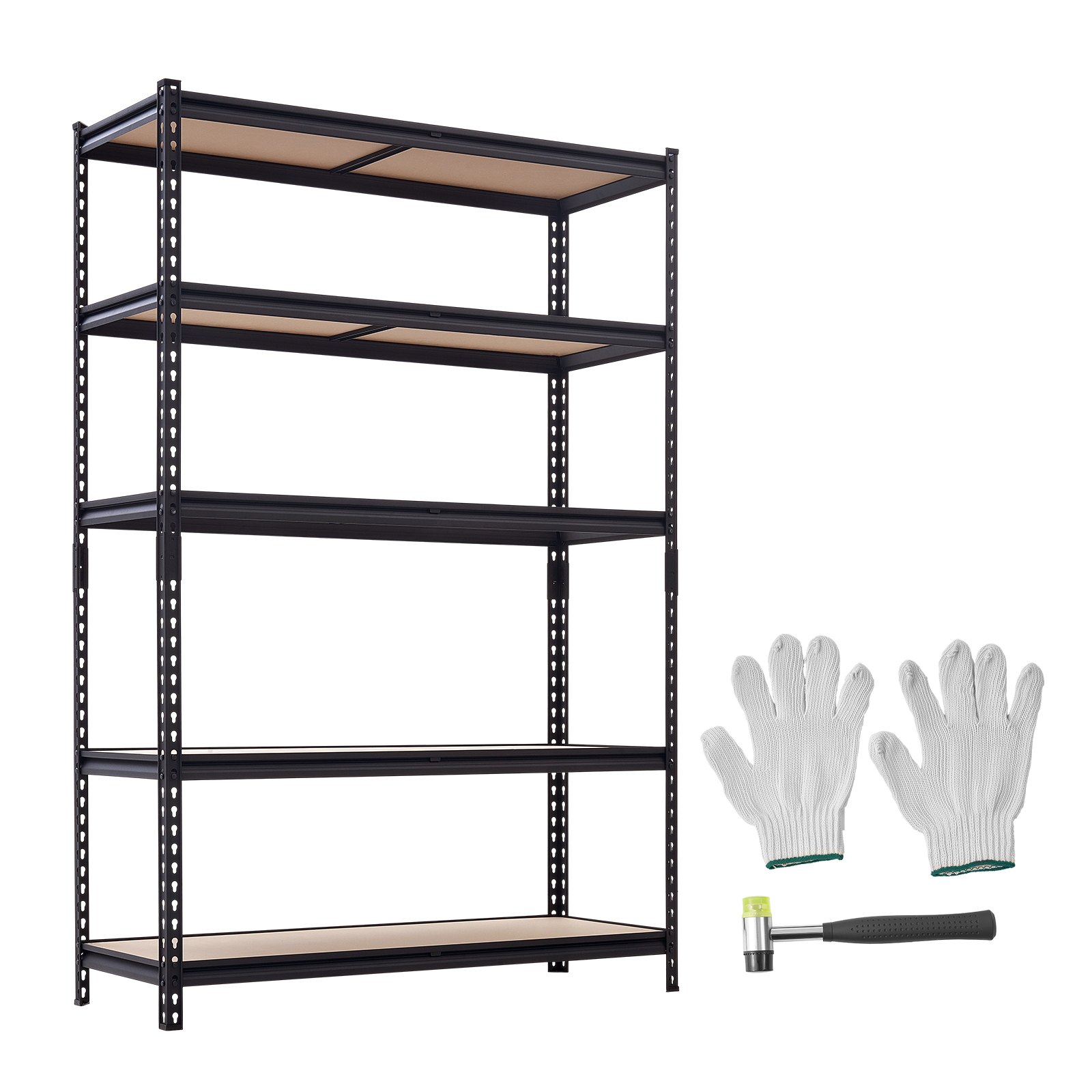 VEVOR zwaar uitgevoerde opbergkast, opbergrek met 5 planken, 1228x459x1813 mm, 907,2 kg, stalen frame, modulair en verstelbaar ontwerp voor doe-het-zelfprojecten, werkbankfunctie, flexibele opbergkast voor kelder, garage en werkplaats