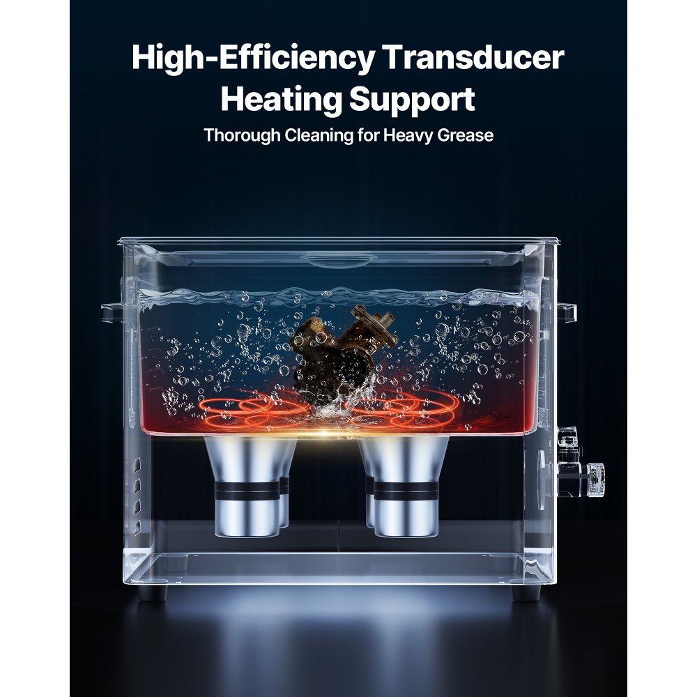 VEVOR 15 L Ultrasoon Reiniger, Professionele Ultrasoon Reinigingsmachine met Reinigingsmand en Digitaal Display, 240 W RVS 40 kHz Industriële Reinigingsmachine voor Onderdelen, Carburateurs en Instrumenten