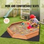 VEVOR Wooden Sandbox with Cover Octagonal Sand Box Sand Pit Outdoor Ages 3-12