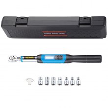 VEVOR Digitale Momentsleutel, 3/8" Elektronische Momentsleutel, Momentsleutel 5-99.5 ft-lbs Koppelbereik Nauwkeurig tot ±2%, Digitale Torsiesleutel met LED-display en Zoemer, Dopsleutelset en Koffer