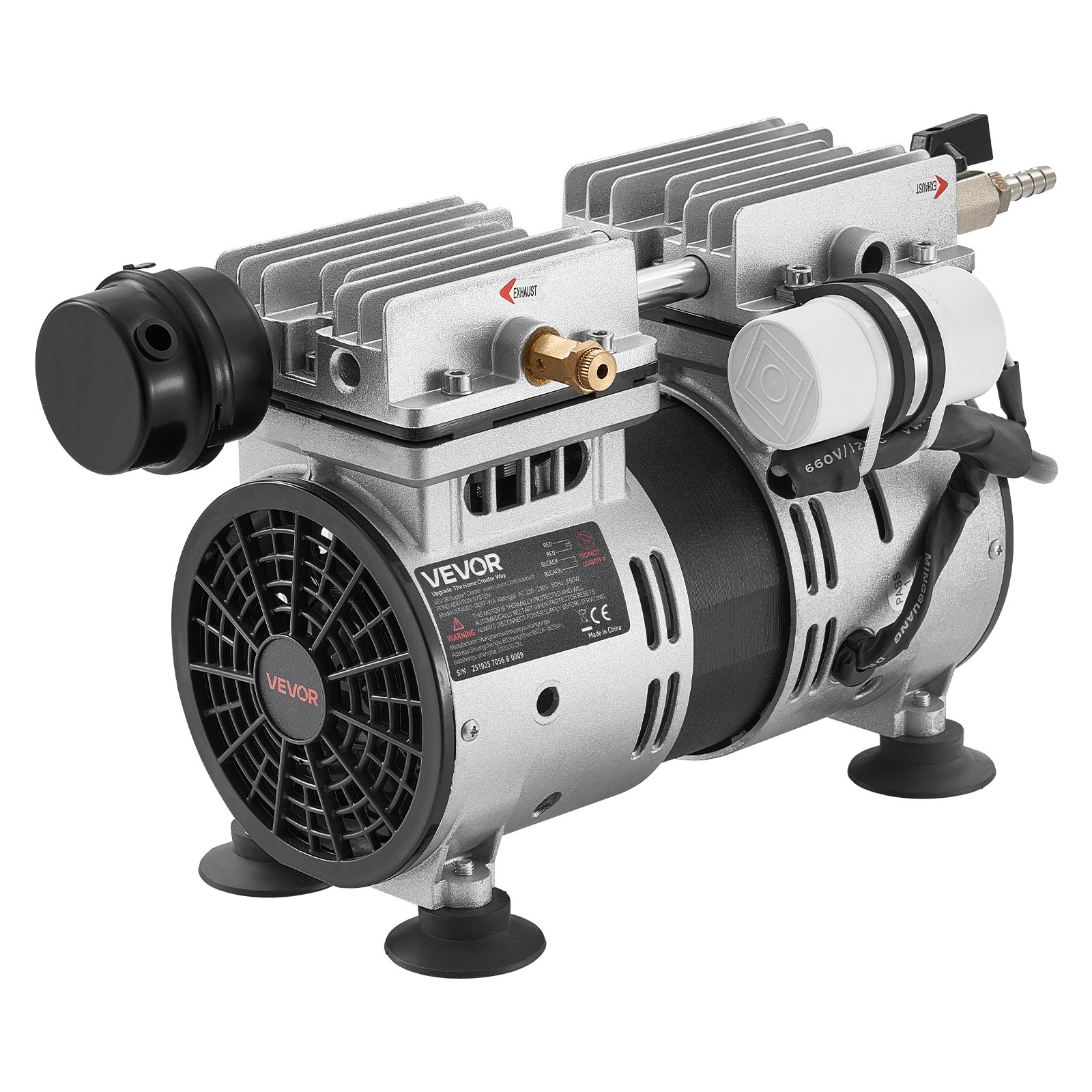 VEVOR vijverbeluchter, 590 W luchtcompressor, nominaal toerental 1400 tpm, vijverbeluchtingspomp, maximale druk 0,3 MPa, instelbare temperatuur -5 °C tot 40 °C, inclusief timer, ideaal voor vijvers en watertuinen.