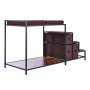 VEVOR Pet Bunk Bed with Stairs, Dog/Cat Window Perch with Storage, Multi-Level Bed Window Perch Dog Bedside Sleeper Couch, Pet Seat Platform for Medium Size Pet, Indoor Use (Dark Brown)