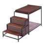 VEVOR Pet Bunk Bed with Stairs, Dog/Cat Window Perch with Storage, Multi-Level Bed Window Perch Dog Bedside Sleeper Couch, Pet Seat Platform for Medium Size Pet, Indoor Use (Dark Brown)