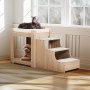 VEVOR Stapelbed voor huisdieren met trap, vensterbank voor honden/katten, bed met meerdere niveaus, hondenbed, loungebank met schuimkussen, hondenbedbank 120x50x65cm (beige)