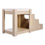 VEVOR Stapelbed voor huisdieren met trap, vensterbank voor honden/katten, bed met meerdere niveaus, hondenbed, loungebank met schuimkussen, hondenbedbank 120x50x65cm (beige)