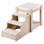 VEVOR Stapelbed voor huisdieren met trap, vensterbank voor honden/katten, bed met meerdere niveaus, hondenbed, loungebank met schuimkussen, hondenbedbank 120x50x65cm (beige)