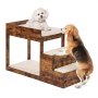 VEVOR Stapelbed voor huisdieren met trap, raamzitplaats voor honden/katten voor hoge bedden en banken, middelgrote slaapbank met meerdere niveaus en 3 treden voor honden, 1111 x 508 x 722 mm, bruin