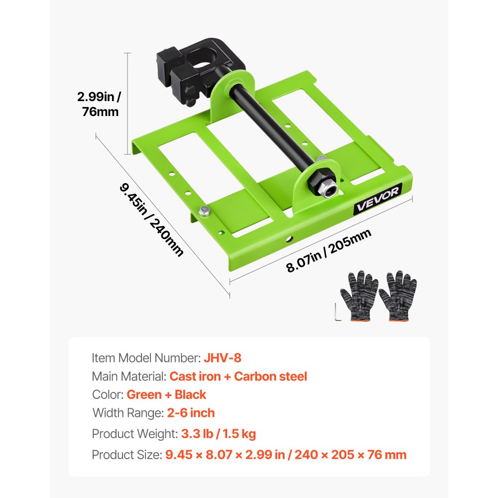 VEVOR Chainsaw Mill, Adjustable 2-6 in Width, Vertical Lumber Cutting Guide, Portable Timber Chainsaw Attachment, Heavy Duty Cast Iron Sawmill Tool Cutting Supplies for Builders Woodworkers