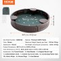 VEVOR sandbox: premium hdpe plastic, brown, round, 47.2in/120cm diameter, seat boards, ground pegs included.