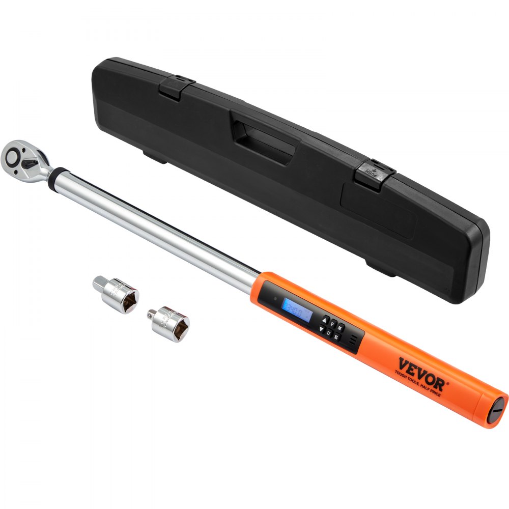VEVOR Torque Wrench 1/2", 34-340 Nm Torque Wrench for Bike & Motorcycle & Car, ±2% Error Accuracy Torque Wrench Set, 1/2-3/8" & 1/2-1/4" Adapter, 72 Teeth Ratchet Head