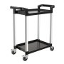 VEVOR Multifunctionele trolley, 136 kg laadvermogen, 2-laags kunststof gereedschapswagen met 360° zwenkwielen (2 met remmen), 800 x 410 x 945 mm Grote serveerwagen voor magazijn, kantoor, thuis, restaurant, keuken