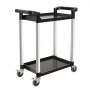 VEVOR Multifunctionele trolley, 136 kg laadvermogen, 2-laags kunststof gereedschapswagen met 360° zwenkwielen (2 met remmen), 800 x 410 x 945 mm Grote serveerwagen voor magazijn, kantoor, thuis, restaurant, keuken