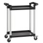 VEVOR Multifunctionele trolley, 136 kg laadvermogen, 2-laags kunststof gereedschapswagen met 360° zwenkwielen (2 met remmen), 800 x 410 x 945 mm Grote serveerwagen voor magazijn, kantoor, thuis, restaurant, keuken