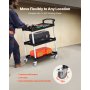 VEVOR Multifunctionele Trolley 136kg 3-laags servicewagen Gereedschapswagen 880x410x990mm