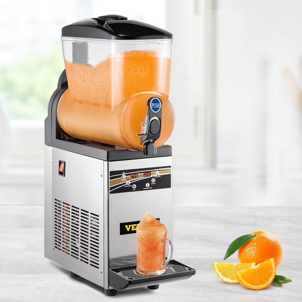 VEVR Commerciële Slush Machine, 15L Tank Margarita Slush Machine, 500W RVS Bevroren Slushie Machine, Temperatuur Slush 16°F tot 32°F Commerciële Ice Slush machine, Perfect voor Restaurants Cafés Bars