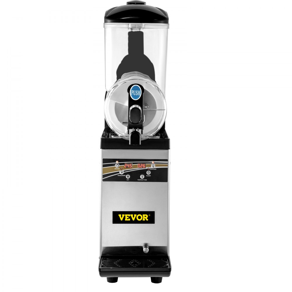 VEVOR Commerciële Slush Machine, 15L Tank Margarita Slush Machine, 500W RVS Bevroren Slushie Machine, Temperatuur Slush 16°F tot 32°F Commerciële Ice Slush machine, Perfect voor Restaurants Cafés Bars