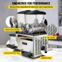 VEVOR Frozen Drink Machine 2X15 L Commerciële Slush Machine 890W Margarita Machine van Roestvrij Staal, PC en ABS met Efficiënt Koelen, 3 Zijden Effectief Warmteafvoer Perfect voor Ijskoude Drankjes