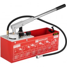 VEVOR Hydrostatische Druktest Pomp, Test tot 25 Bar/2,5 MPa, Tank van 3,2 Gallon, Testpomp Druktestpomp met 2-delige Meter & R 1/2 inch Aansluiting, voor het Testen van Vloeistofdruk in Pijpleidingen