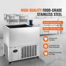 VEVOR Commerciële ijsmachine, 4 vormenset, 120-delige ijslollymachine, roestvrijstalen ijslollymaker, ijsstokijsmachine voor bars, cafés, melktheewinkels (30-delige / vormset)