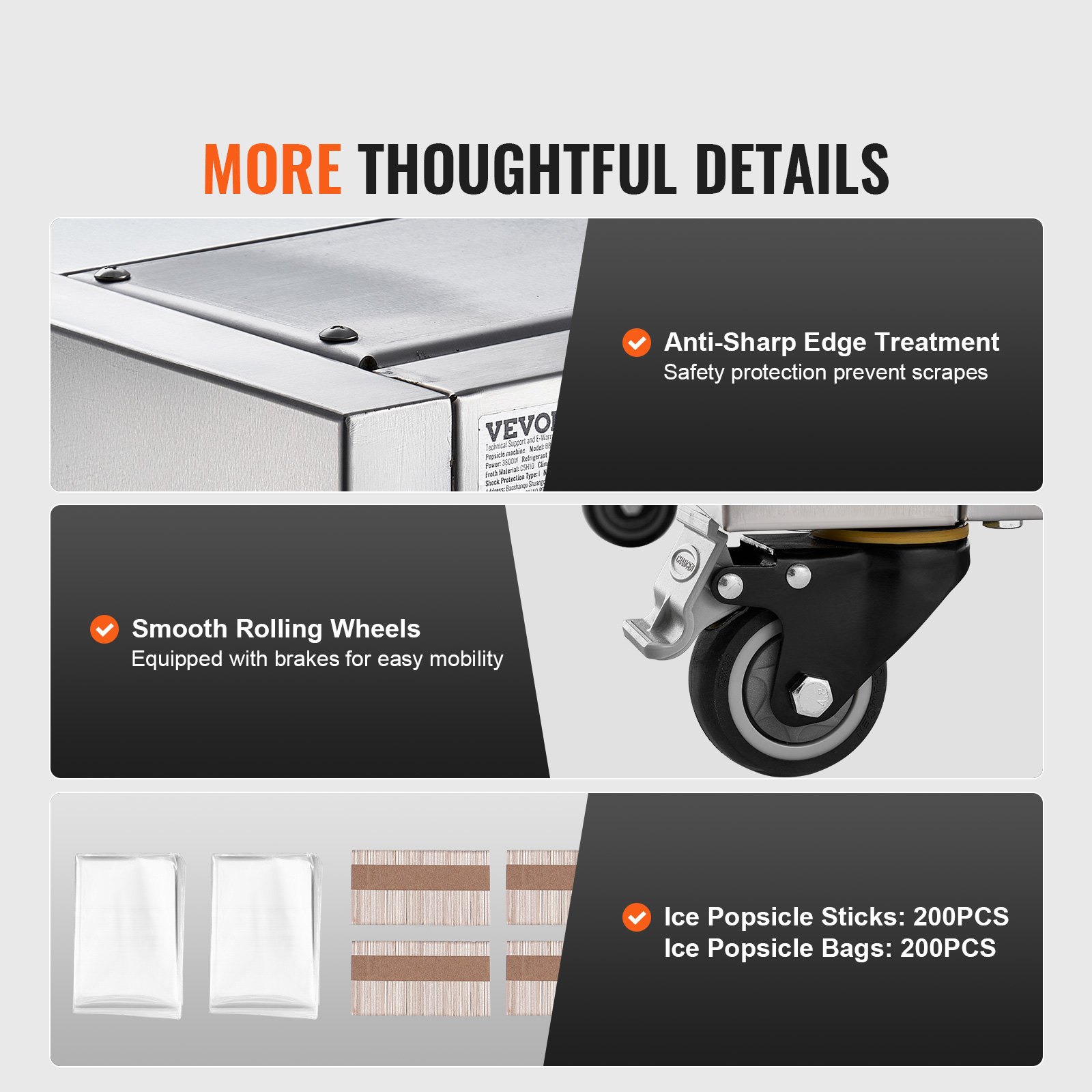 VEVOR Commercial Popsicle Machine, 4 Mould Set - 120 PCS Ice Pops Making Machine, Stainless Steel Commercial Ice Lolly Maker, Ice Sticks Popsicle Machine for Bar, Cafes, Milktea Store (30PCS / Mould Set)