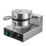 VEVOR Commercieel Wafelijzer 1230W Wafelijzer met antiaanbaklaag, roestvrijstalen wafelijzer met temperatuur- en tijdsregeling, voor restaurantbakkerijen, 4 waaiervormige wafels