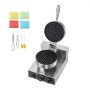 VEVOR Commercieel Wafelijzer 1230W Wafelijzer met antiaanbaklaag, roestvrijstalen wafelijzer met temperatuur- en tijdsregeling, voor restaurantbakkerijen, 4 waaiervormige wafels