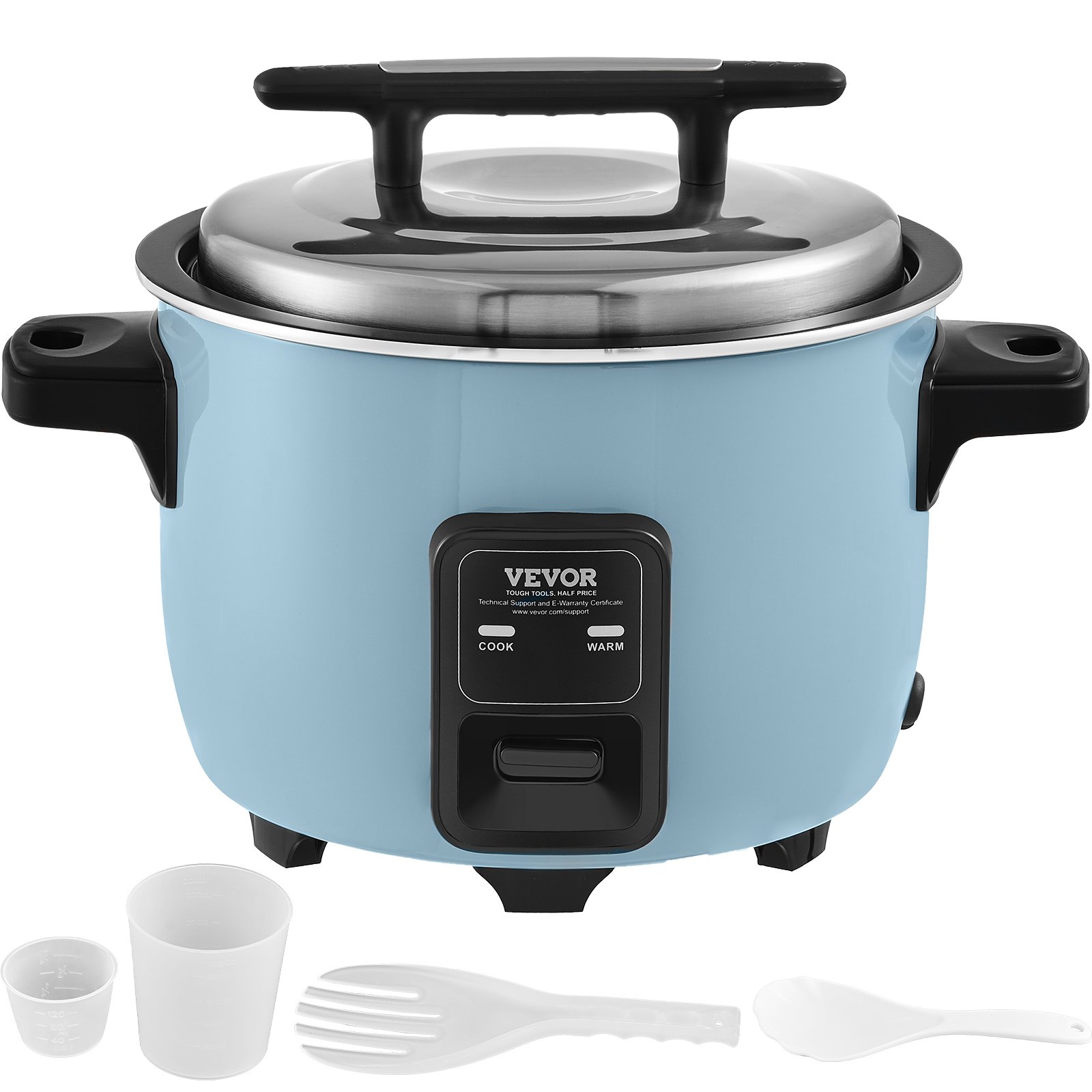 VEVOR Commercial Rice Cooker, 60-Cup Rice Cooker, 13 Liter Large Rice Cooker and Warmer with Nonstick Inner Pot, Fast Cooking and 24-Hour Keep Warm, with Rice Cup and Paddle, for Restaurant