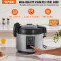 VEVOR Commercial Rice Cooker, 60-Cup Rice Cooker, 13 Liter Large Rice Cooker and Warmer with Nonstick Inner Pot, Fast Cooking and 12-Hour Keep Warm, with Rice Cup and Paddle, for Restaurant