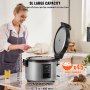 VEVOR Commercial Rice Cooker, 45-Cup Rice Cooker, 9 Liter Large Rice Cooker and Warmer with Nonstick Inner Pot, Fast Cooking and 12-Hour Keep Warm, with Rice Cup and Paddle, for Restaurant