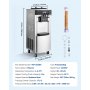 VEVOR Commercial Ice Cream Machine, 20-28L/H Yield, 2200W 3-Flavor Freestanding Soft Serve Ice Cream Maker with 2 x 6L Hoppers & Hopper Agitation, Pre-Cooling Self-Cleaning for Snack Dessert Shops