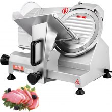 VEVOR Commerciële vleessnijmachine 200W elektrische snijmachine Voedselsnijmachine met 8" koolstofstalen mes, 0-12 mm verstelbare dikte voor vlees, kaas enz.