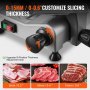 VEVOR Commerciële vleessnijmachine 340W elektrische snijmachine Voedselsnijmachine met 10" koolstofstalen mes, 0-15 mm verstelbare dikte voor vlees, kaas, groenten enz.