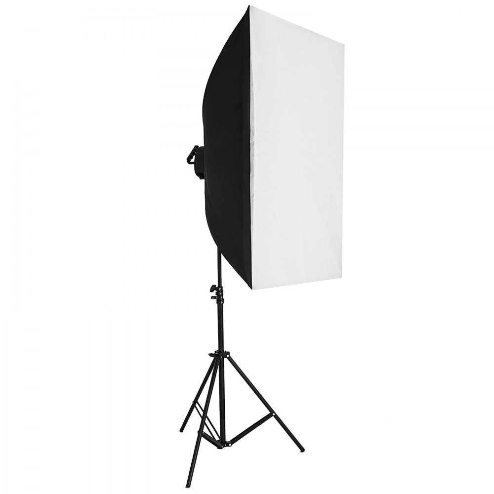 VEVOR studioverlichtingsset met 1,6x3m trapas met witzwarte groene achtergrond en 4x45W softbox-parapluset voor fotostudio, softbox professionele studiolichtsets E 27 lampvoet
