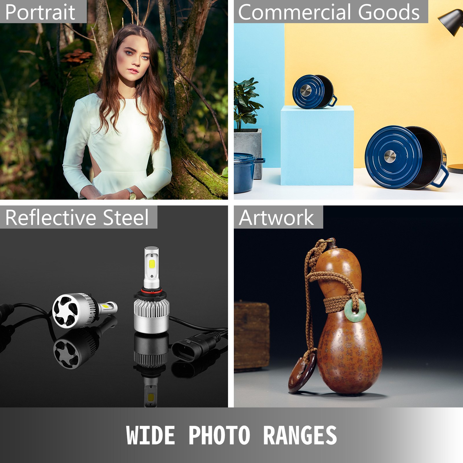 VEVOR studioverlichtingsset met 1,6x3m trapas met witzwarte groene achtergrond en 4x45W softbox-parapluset voor fotostudio, softbox professionele studiolichtsets E 27 lampvoet