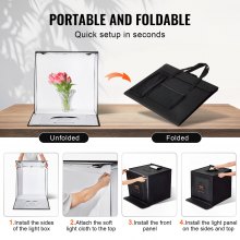 VEVOR fotobox 505x485x495mm fotostudio set 40W lichtbak fotografie 5600K 160LED