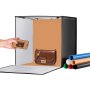 VEVOR Photo Studio Light Box, 60 x 60 cm, 3000-5600 K, instelbare 3 kleurtemperaturen, opnametentset met 160 leds, 6 achtergronden, voeding, zachte lichtdoek, hoge CRI ≥ 95, voor productfotografie