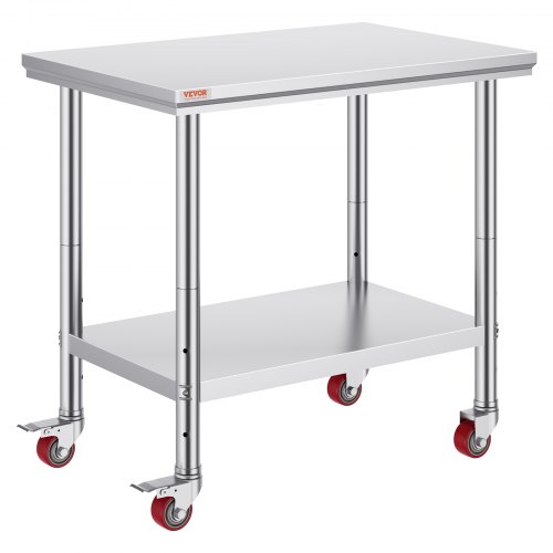 Roestvrijstalen werktafel / roestvrijstalen tafel Easy met voet 70 x 60