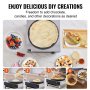 VEVOR Elektrische Crêpemaker, Crêpemachine, 3000W, Platte Crêpebakplaat, 40 cm, Antiaanbakpan, Roestvrijstalen Pannenkoekenmaker, Ronde Ontbijtgranenpannenkoekenmaker, Temperatuurregeling
