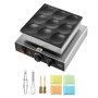 VEVOR Mini Pannenkoekenmaker Commerciële Nederlandse Mini Pannenkoekenmachine, 9 Stuks, 76 mm Diameter, Dorayaki Bakmachine, 850 W, Temperatuur- en Tijdsregeling, in Keukens, Cafés en Restaurants