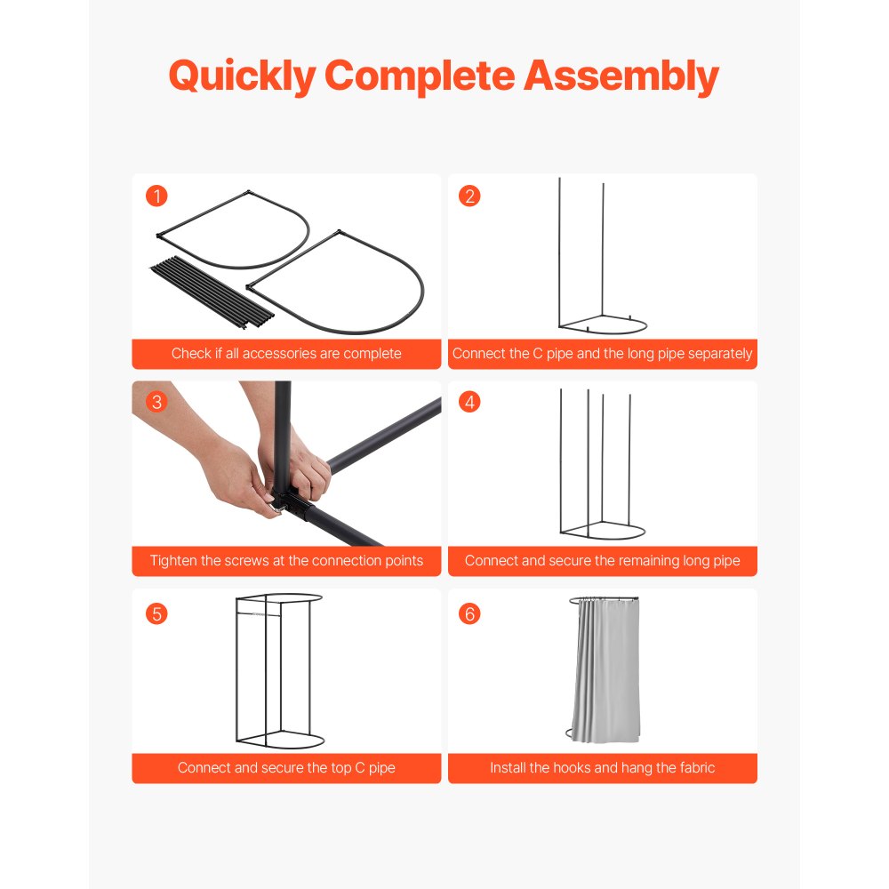 VEVOR Paskamer Draagbare Paskamer met Dikke Polyester Gordijnen, Privacy Scherm met Schaduwgordijn en Haken, voor Boetieks Winkelcentra Kleermakerswinkels 100 x 95 x 200 cm (Grijs Wit)