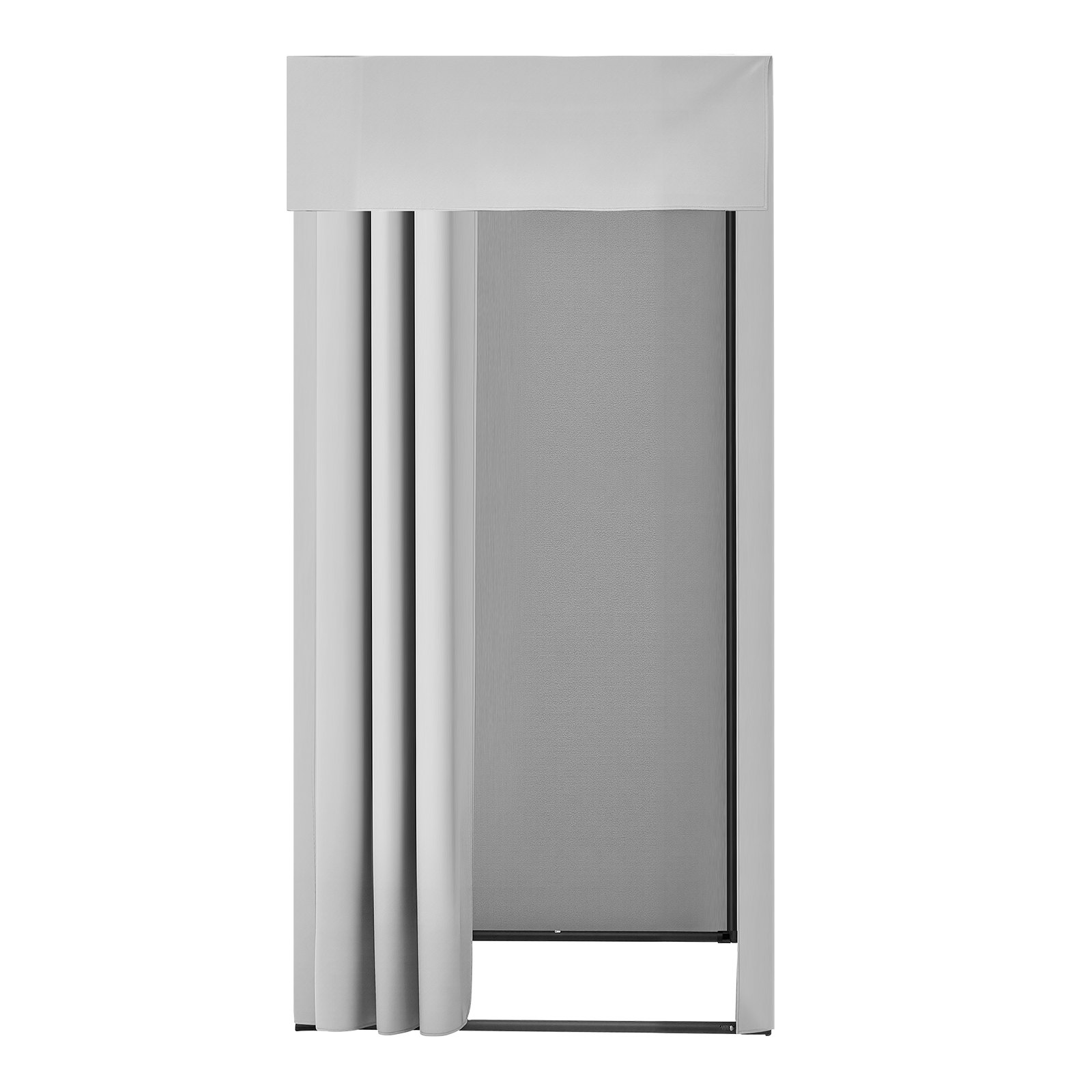 VEVOR Draagbare paskamer met dikke polyester gordijnen, privacyscherm met schaduwgordijn en haken, voor boetieks, winkelcentra, kleermakerswinkels, 99 x 99 x 198 cm (grijswit)