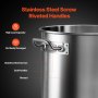 VEVOR Stainless Steel Stockpot, 36 Quart Cooking Pots, Cookware Sauce Pot with Basket, Lid, and Handle, Heavy Duty Commercial Grade Stock Pot, Sanding Treatment, for Steaming Boiling or Frying Silver