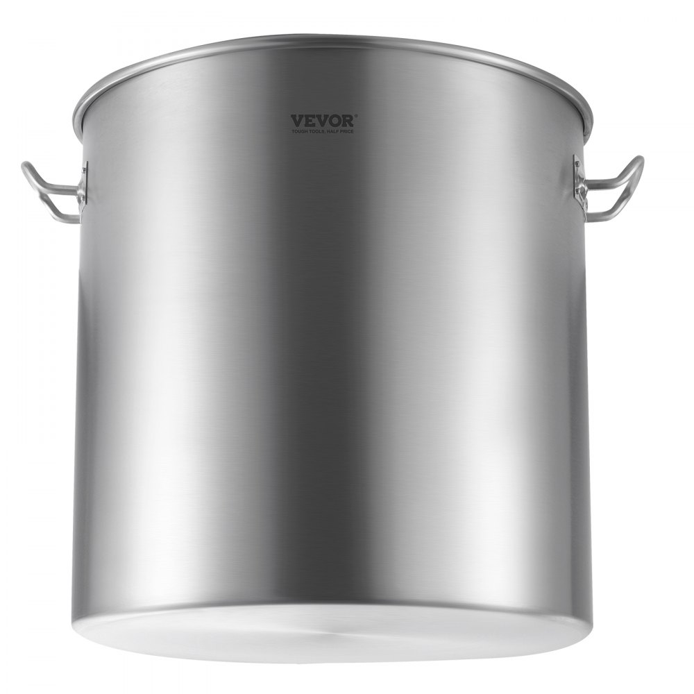 VEVOR Stainless Steel Stockpot, 84 Quart Large Cooking Pots, Cookware Sauce Pot with Basket, Lid, and Handle, Heavy Duty Commercial Grade Stock Pot, Sanding Treatment, for Large Groups Events Silver