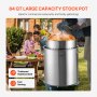 VEVOR Stainless Steel Stockpot, 84 Quart Large Cooking Pots, Cookware Sauce Pot with Basket, Lid, and Handle, Heavy Duty Commercial Grade Stock Pot, Sanding Treatment, for Large Groups Events Silver
