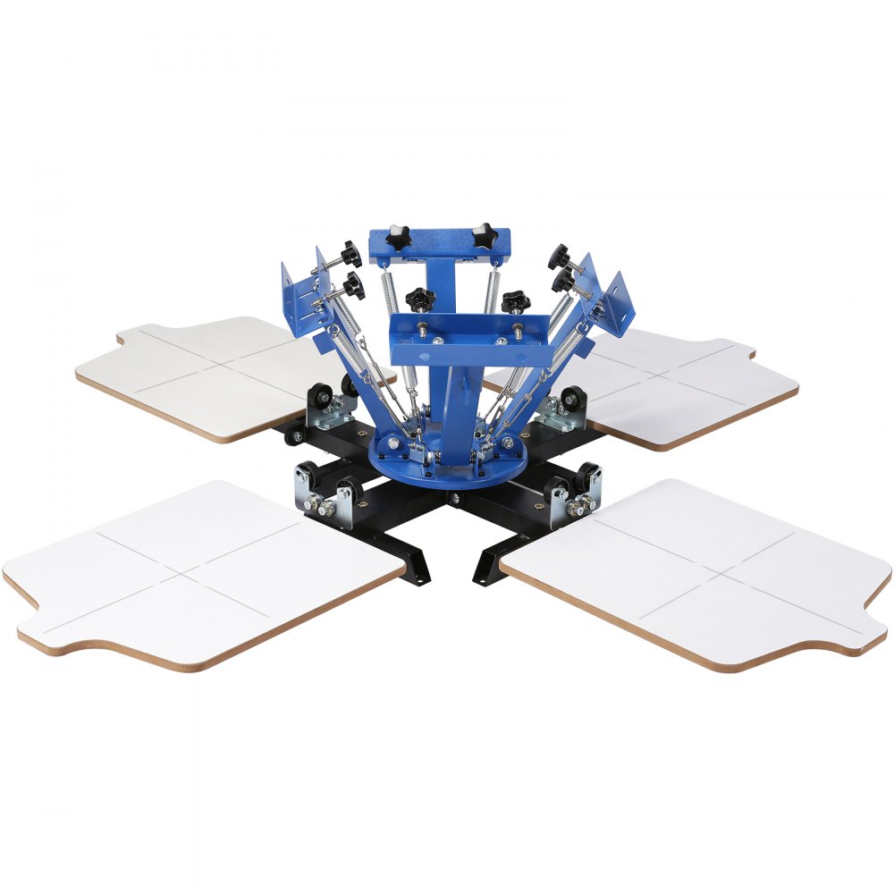 VEVOR Screen Printing Machine, 4 Color 4 Station 360° Rotable Silk Screen Printing Press, 21.2x17.7in / 54x45cm Screen Printing Press, Double-layer Positioning Pallet for T-shirt DIY Printing