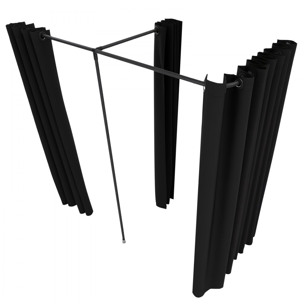 VEVOR Fitting Room, Portable Changing Room with Thick Polyester Curtains, Double Dressing Rooms with Partition Curtains, for Boutique, Mall, Studio, Tailor's Store & Office 79 x 39 x 79 in (Black)