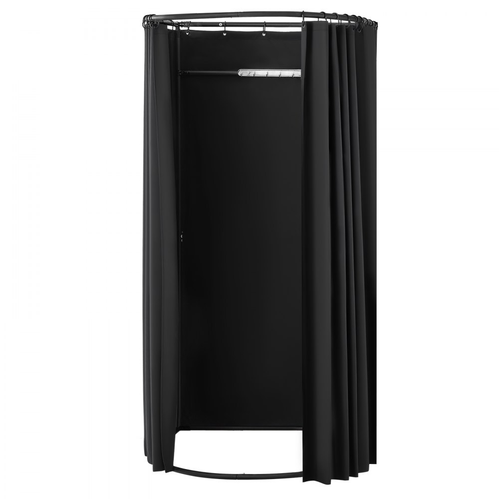 VEVOR Fitting Room, Portable Dressing Room with Thick Polyester Curtains, Privacy Space with Shading Curtain and a Hook, for Boutique, Mall, Tailor's Store & Outdoor Activity 39 x 37 x 79 in (Black)