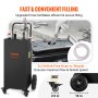 VEVOR 30-Gallon brandstoftrolley, gastankcontainer met 4 wielen, met handmatige overbrengpomp, benzine-dieselbrandstofcontainer voor auto's, grasmaaiers, ATV's, boten, enz., zwart